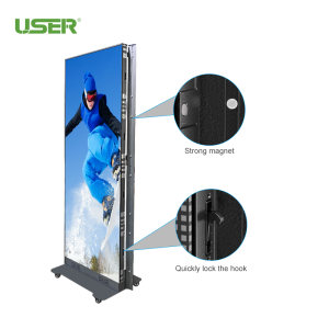 P1.86 LED Poster Display Indoor Ultra Thin Portable Digital Banner Led Video Advertising Poster Full Color Screen for Shopping Malls